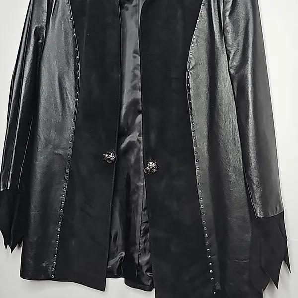 Vintage Maxen Couture RARE 100% leather rhinestone black western jacket sz 10 - Image 3