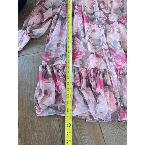 Alex Marie Floral Ruffle Mini Dress Womens‎ Pink Size 6 - Image 11
