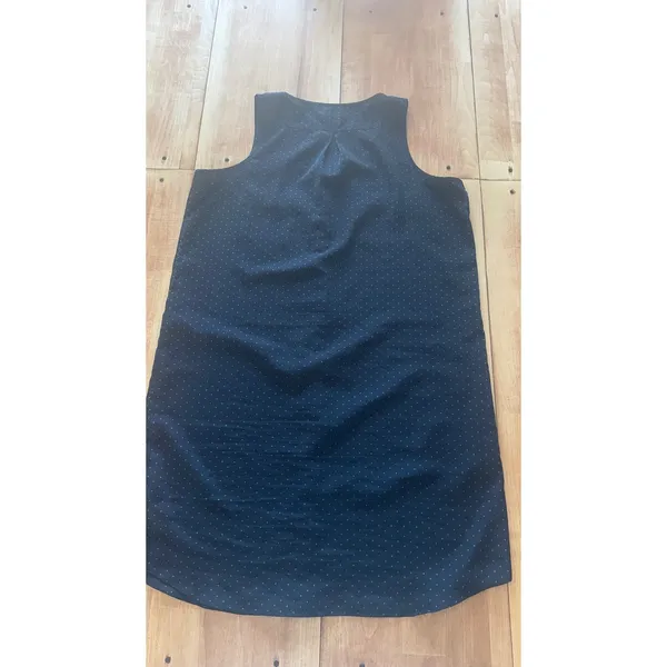 Gap Navy Blue Green Polka Dot Sleeveless Button Front‎ Shirt Dress Large - Image 5