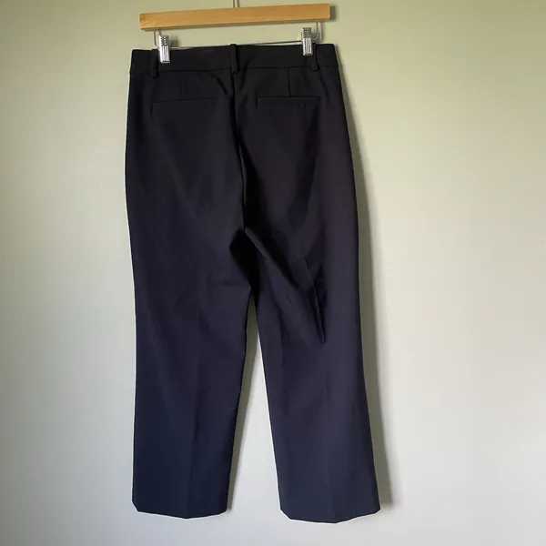 J. Crew Mid-Rise Cropped Dress Pants Navy Blue Workwear Women's Size 6 - Image 2