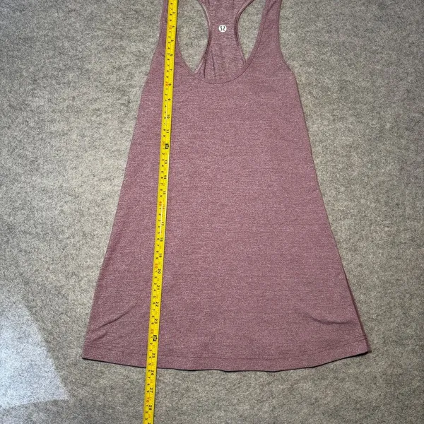 Lululemon Women’s Tank Top 6 Heathered Purple Sleeveless Racerback Athletic - Image 3