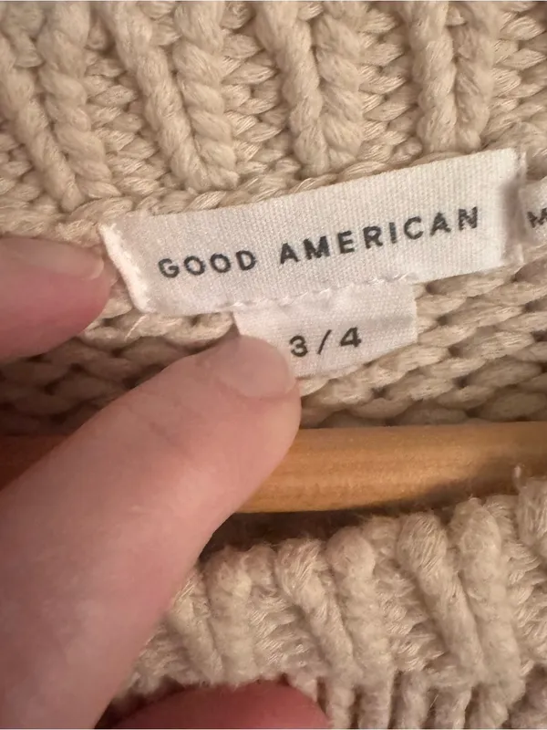 GOOD‎ AMERICAN Crewneck Chunky Knit Sweater - Image 5