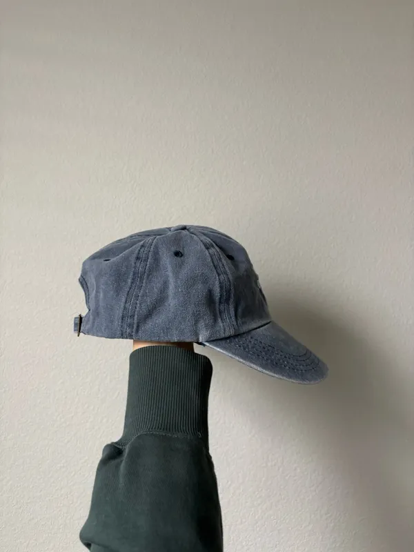 Denim “don’t forget to smile” hat Blue - Image 3