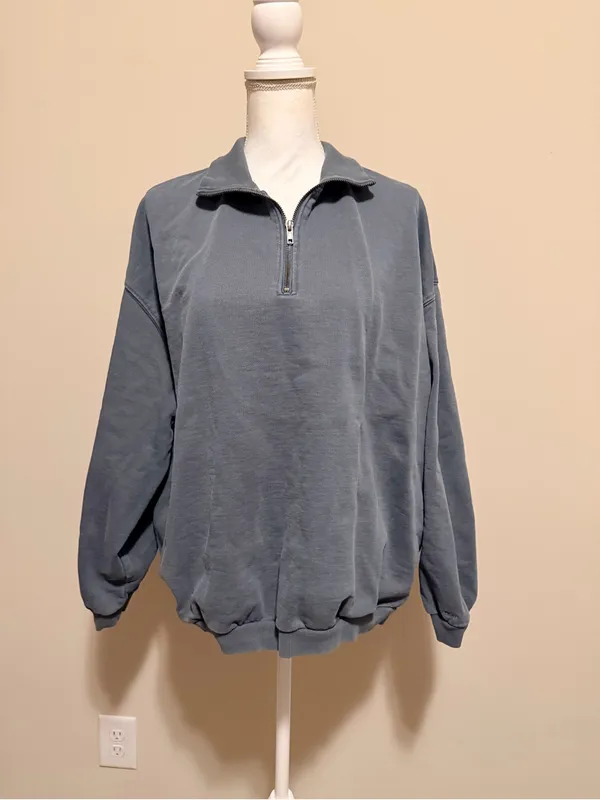 Skims Boyfriend Fleece Slouchy Turtleneck Pullover Sweatshirt In Gray size small - Image 4