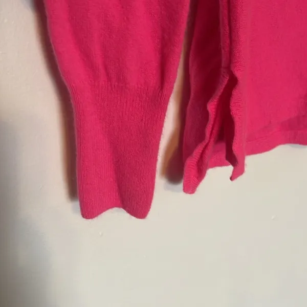 Lilly Pulitzer Hot Pink Vneck Cashmere Side Slit Sweater - Image 3