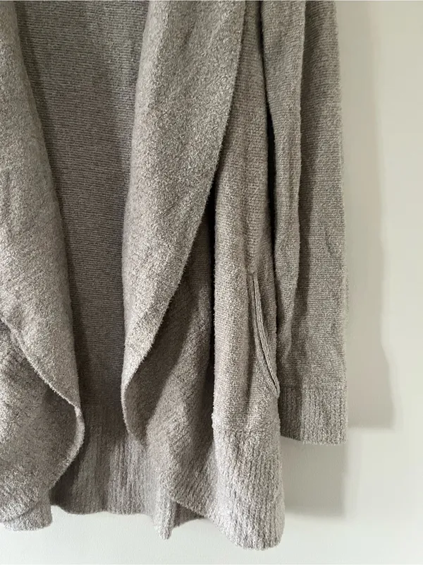 Barefoot Dreams Cozy Cardigan Taupe Gray Womens Large Soft Knit Lounge Cozy - Image 3