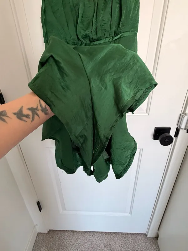 Princess Polly Bowers Emerald Green Satin Romper Playsuit - Image 7