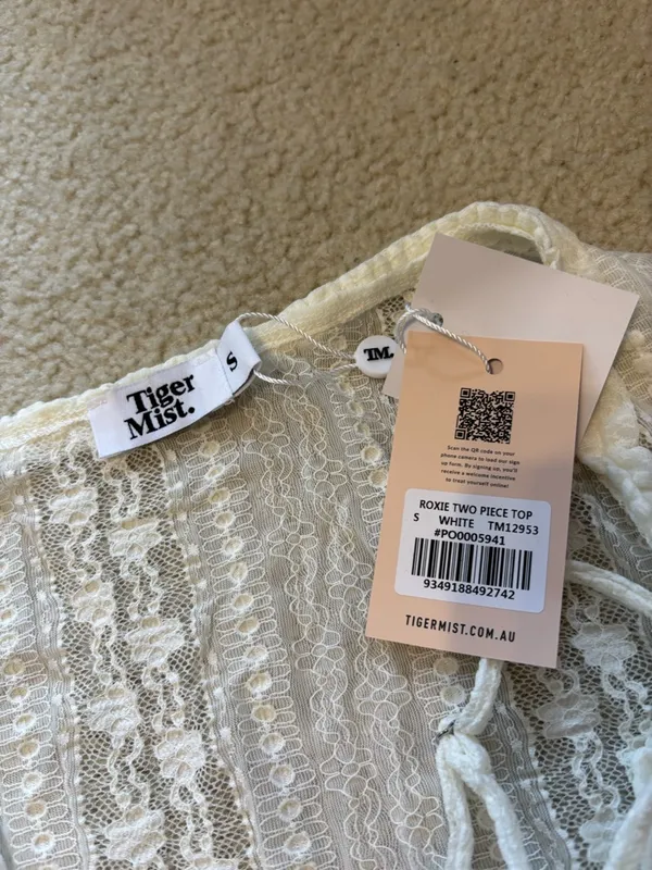 Tiger Mist Ivory Lace Wrap Top Set - Image 3