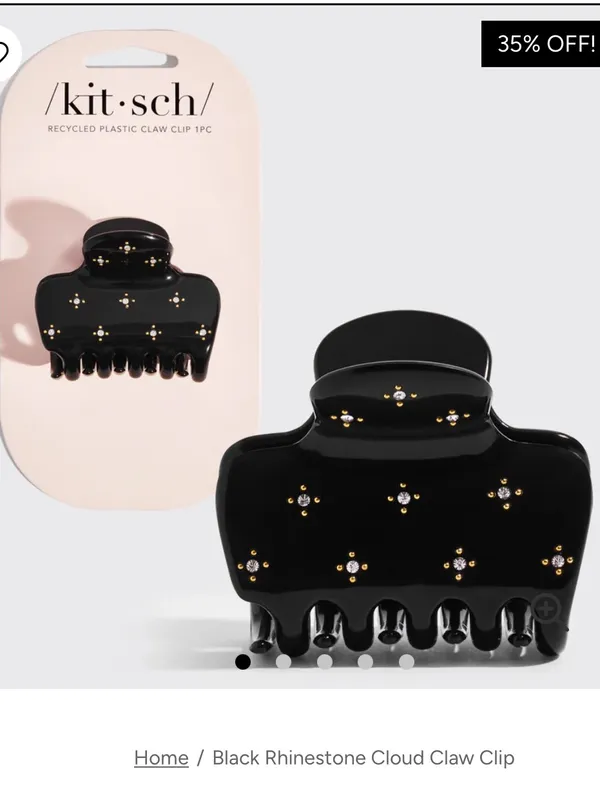 Kitsch Black Rhinestones Cloud Claw Clip Cream Cherry Crystal Barrette Hair Set - Image 6