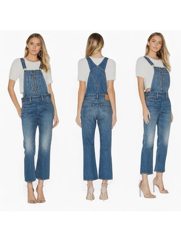 Levi’s Orange Tab Front Zip Overalls 28 - Image 3
