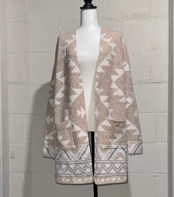 FRYE Women’s Aztec Open Cardigan Size Medium - Image 3