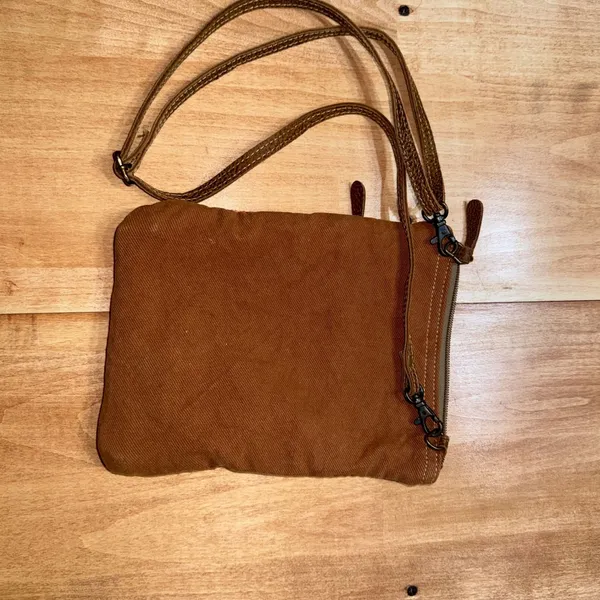 Myra Bag Small Crossbody Canvas Hair-on Hide Southwestern Boho Brown Multi-color - Image 5