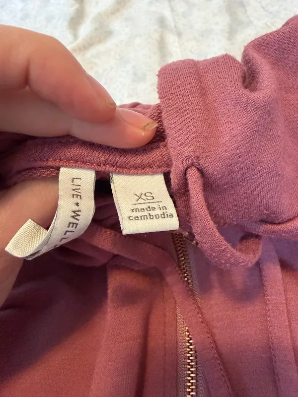 Pink zip up hoodie Size XS - Image 4