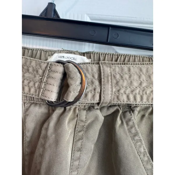 Nicole Miller New York Womens XS Lyocell Jogger Pants Tan Paperbag Waist Belted‎ - Image 4