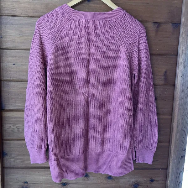 Old Navy Pink Mauve Waffle Knit Crewneck Sweater Casual So Soft Medium - Image 5