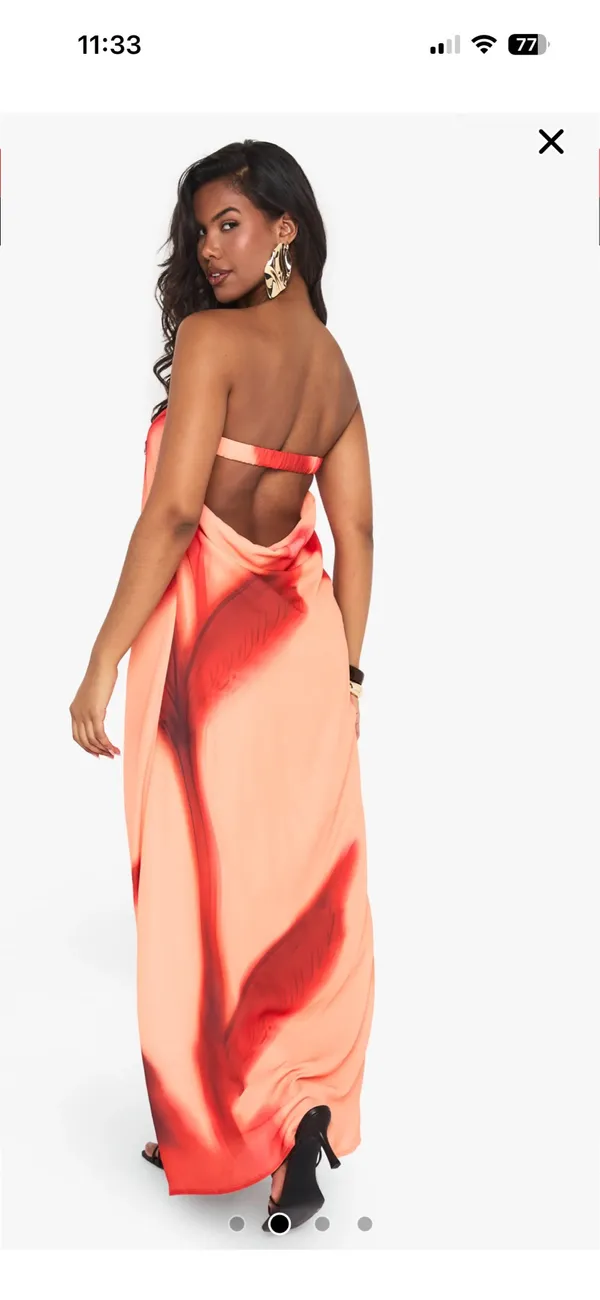Boohoo Tropical Print Column Maxi Dress - Image 2