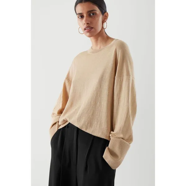 ✨COS Lightweight Linen Jumper Tan Sz Small Sweater✨ - Image 2