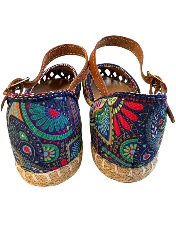 Like New Mexico Artesanal Floral Paisley Whipstitch Shoes Size 7 - Image 6