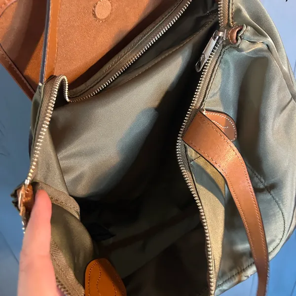 Lauren Ralph Lauren Hunter Green and Tan Leather Tote Bag - Image 6