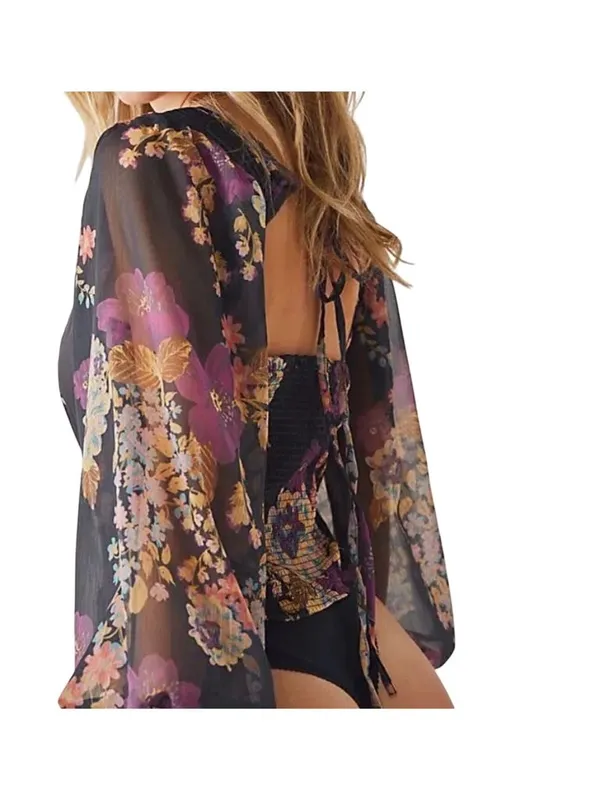 Free People Wanderlust Bodysuit Black Combo Size L - Image 3
