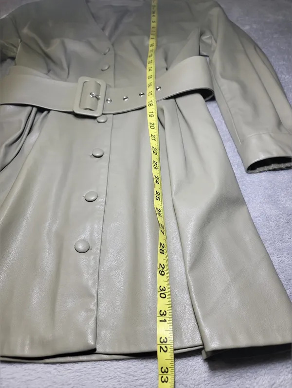 Zara Faux Leather Belted Mini Dress Size S - Image 4