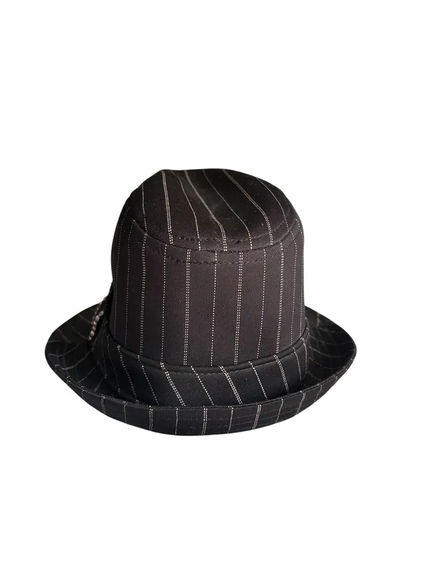 Y2K Playboy Fedora Pink Rhinestone Pinstriped Size L/XL Bling 2000s Grunge Bimbo - Image 5