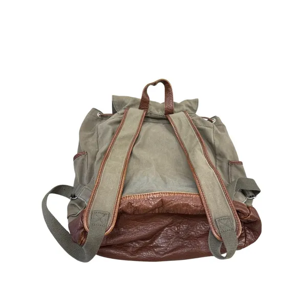 Cape Juby Womens Green Denim & Faux Leather Backpack 14x16 SKU 7057 - Image 7