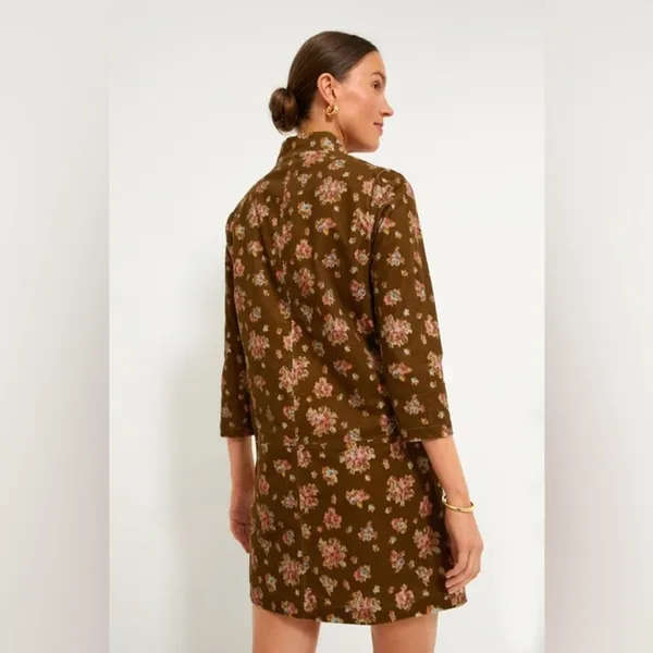 Tuckernuck Hazel Clifton Mini Dress S Brown Floral Corduroy NWT - Image 8