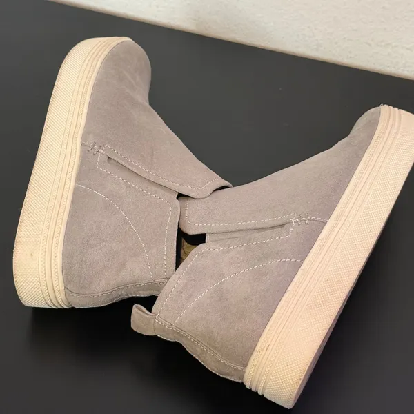 Dolce Vita High Top Platform Sneakers Ankle Bootie Womens 10 Gray Faux Suede - Image 12