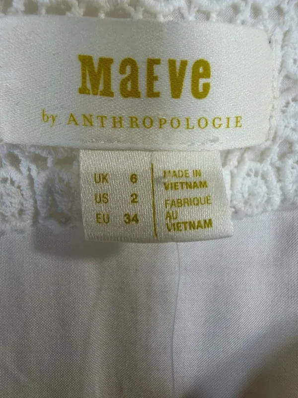 Maeve by Anthropologie White Eyelet Linen Belted Maxi Dress - Image 9