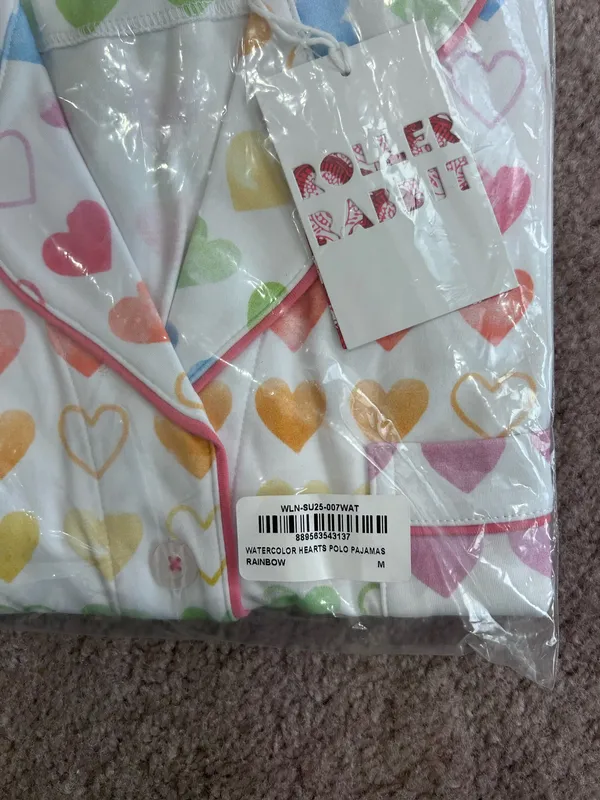 Roller Rabbit Watercolor Rainbow Heart Polo Pajamas - Image 9
