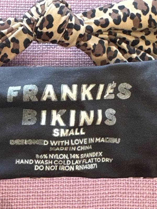 Frankies Bikinis Crescent Bandeau Bikini Top in Baby Leopard Small Womens Swim - Image 7