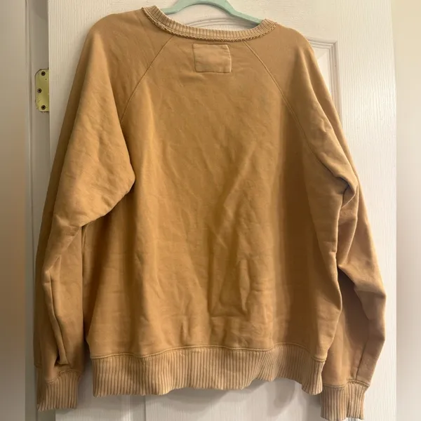 American Eagle Funday Graphic Happiest Here Smiley Tan Sweatshirt - size XL - Image 7