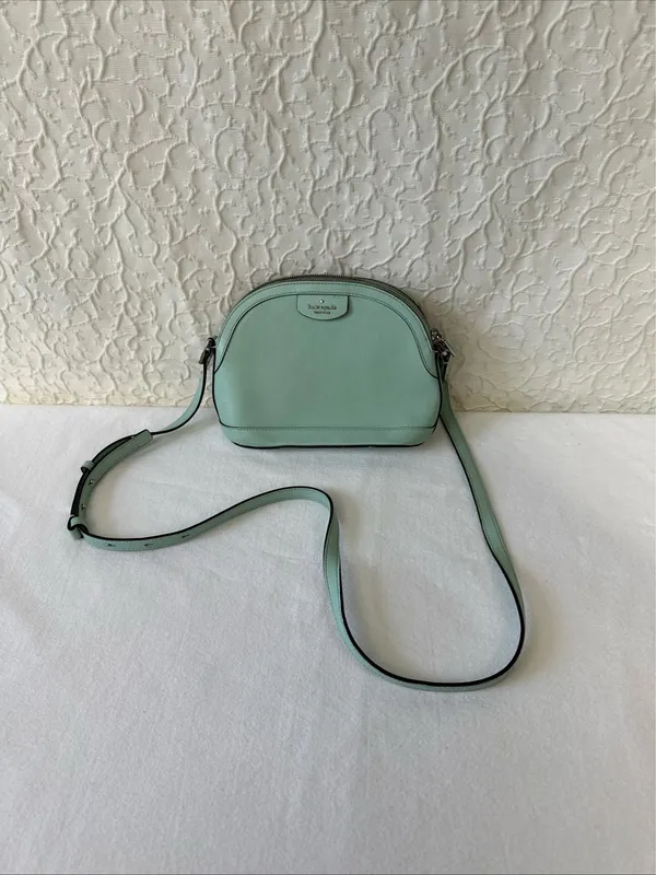 Kate Spade Perry Mint Green Saffiano Leather Small Dome Crossbody Purse Classic - Image 14