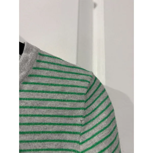 Gap Womens XS‎ Striped Cotton Knit Sweater Grey Green Crew Long Sleeve Pullover - Image 5