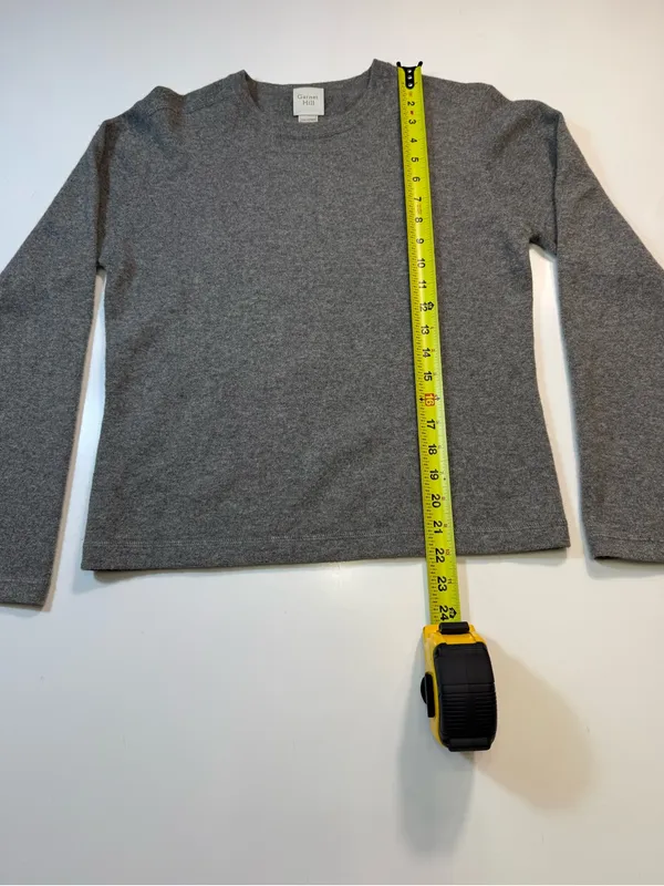 Garnet Hill 100% Cashmere Women's Gray Scoop-Neck Knit Sweater - Image 3