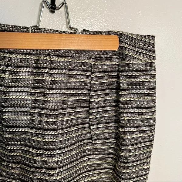Mossimo Women's Size 12 A-Line Tweed Skirt Black Lime Green Metallic Lined Zip - Image 3