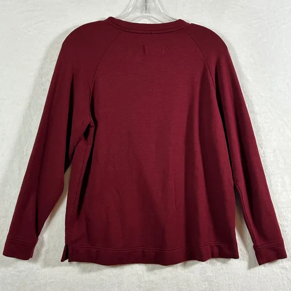 Lou & Grey Petites Signaturesoft Sweatshirt Burgundy Red Crew‎ Neck Medium M - Image 2