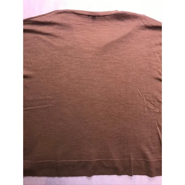 J.Crew V-Neck Sweater Women XL Brown Merino Wool‎ Oversized Pullover Classic - Image 11