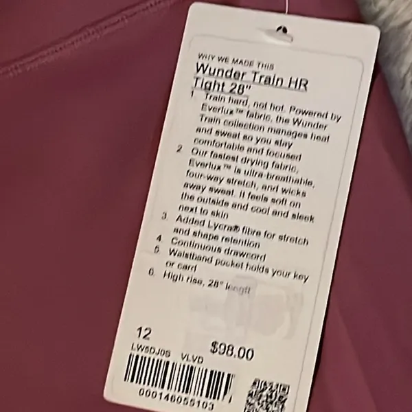 Lululemon Wunder Train HR Tight 28” Size 12 - Image 10
