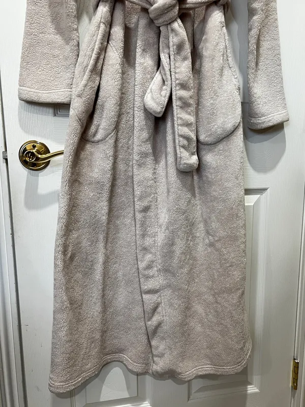 UGG Marlow Robe Moonbeam Oatmeal Size Large Long Length Plush Fleece Comfy - Image 9