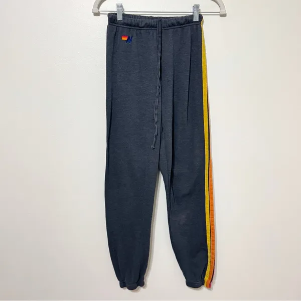 Aviator Nation 5 Stripe Jogger Size Small Gray Women’s Sweatpant - Image 2