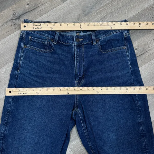 American‎ Eagle Stretch Denim Mom Jeans Retro Blue Size 14 Ankle - Image 11