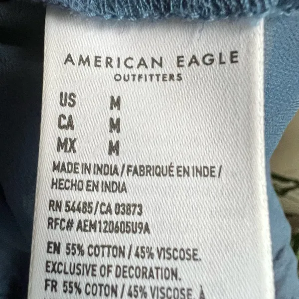 NWT American Eagle cropped blue ruffle top size M - Image 14
