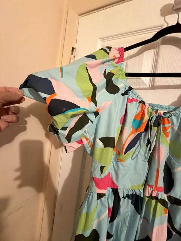 A New Day Women's Puff Short Sleeve Abstract Print Mini Dress - Image 2