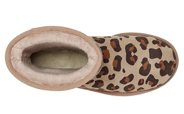 UGG Genuine Sheepskin Lined Leopard Print Boots, Size 7 New in Box - Image 6