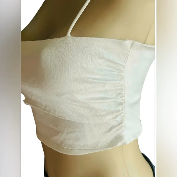 Zara Satin Effect cropped Top with Tie shoulders - Image 12