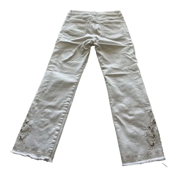 FREE PEOPLE Women’s Ivory Denim Cut-Out Stretch SKINNY JEANS 29 - Image 3