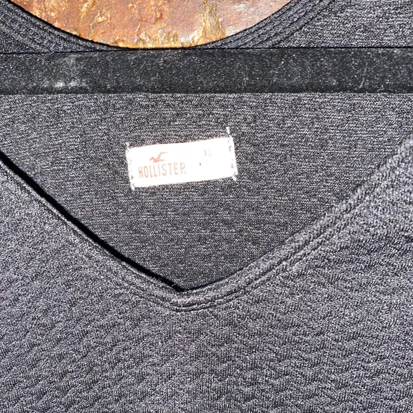 Hollister Black Knit Short Sleeve V-Neck A-Line Fit & Flare Mini Dress Size XS - Image 4