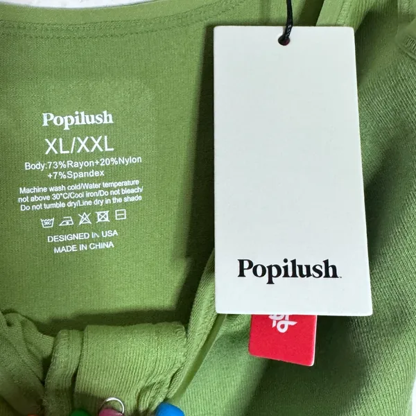NWT‎ Popilush Green Henley Shapewear Tank Top - XL/XXL - Image 4